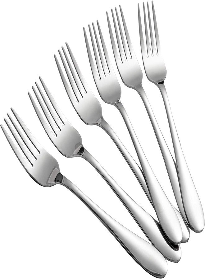 Prabha Stainless Steel Royal Dessert Fork Set of 6 Pcs (Silver), Best for Home & Kitchen, Including 6 Dessert Fork, Hard Material, Stain Proof, Easy to Use, Dishwasher Safe - Image 2